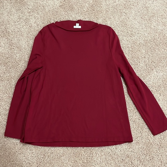 J. Jill ponte knit boat neck top size M brick red long sleeves CLASSIC - Picture 3 of 4